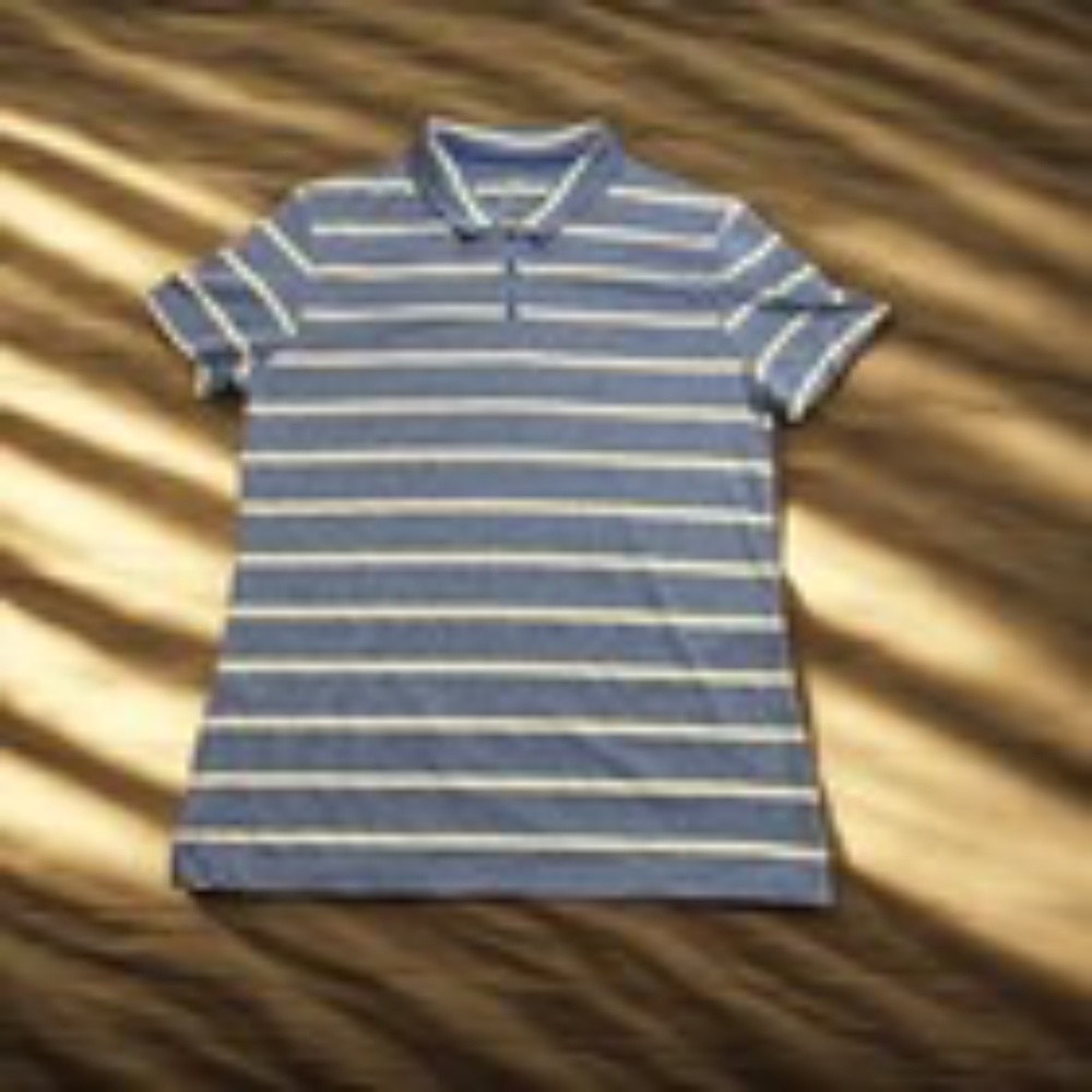 Nike Women's Dri-FIT Striped Golf Polo Shirt, Blue & White – Size Medium